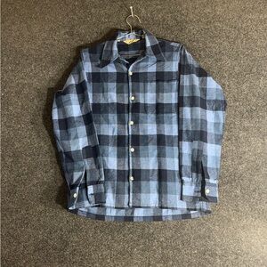 Woolrich Plaid Wool Shirt Small Blue Black